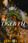 Cover of "The Tiger Flu." Illustrated tiger in center of brown, orange, black, and neutral mosaic.
