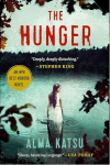 The cover of The Hunger by Alma Katsu. A young woman in period undergarments standing in the middle of a lake.