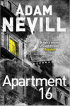 Cover of Apartment 16, b&w photoo of apartment building with yellow light in one window